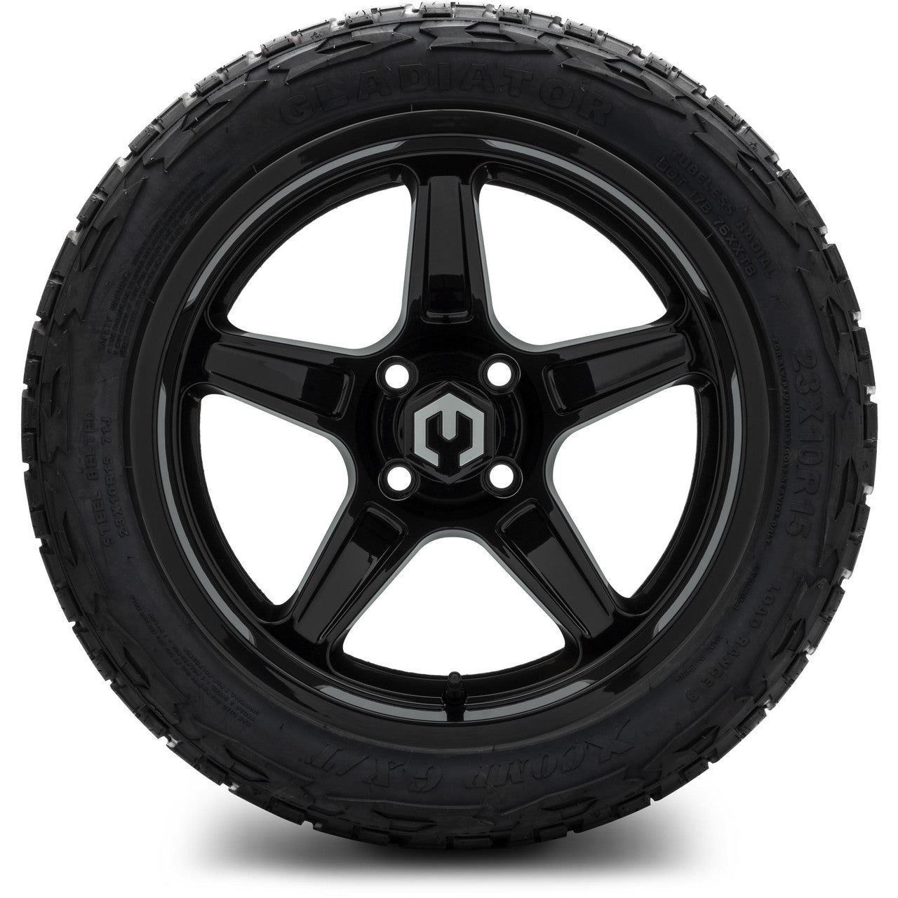 MODZ® 15" Drift Glossy Black Wheels & Off-Road Tires Combo