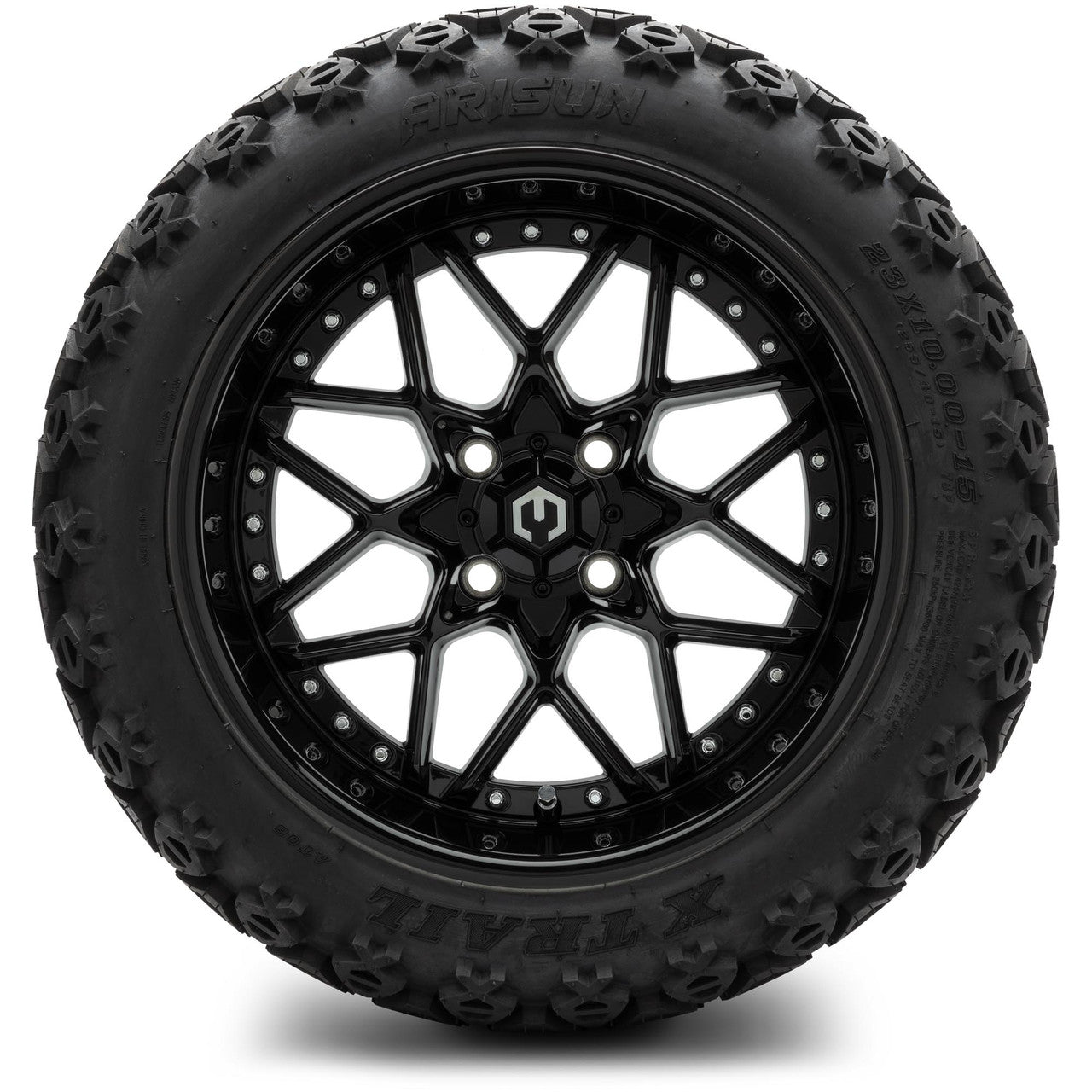 MODZ® 15" Formula Glossy Black Wheels & Off-Road Tires Combo