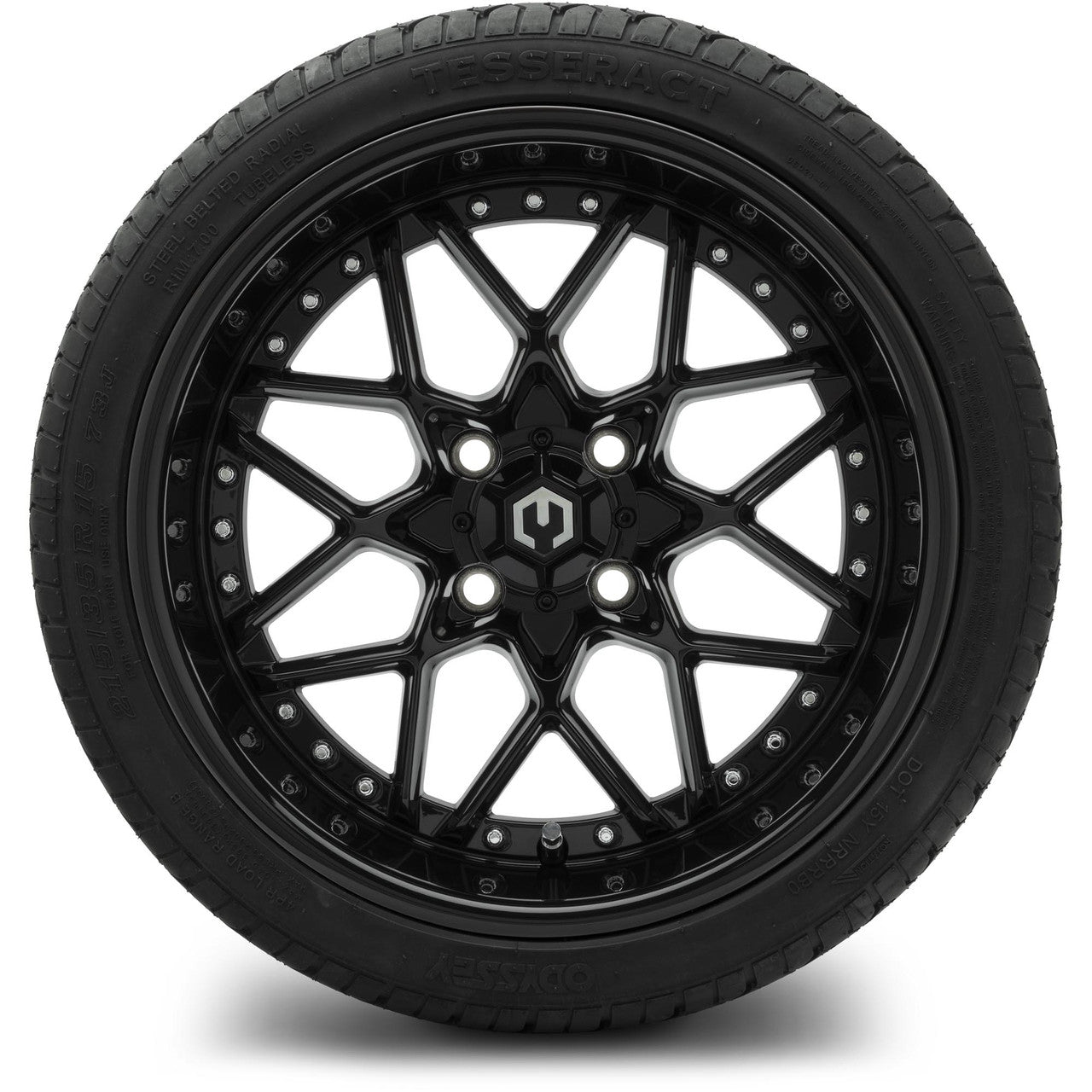 MODZ® 15" Formula Glossy Black Wheels & Street Tires Combo