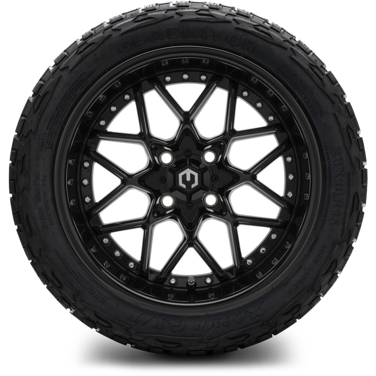 MODZ® 15" Formula Glossy Black Wheels & Off-Road Tires Combo