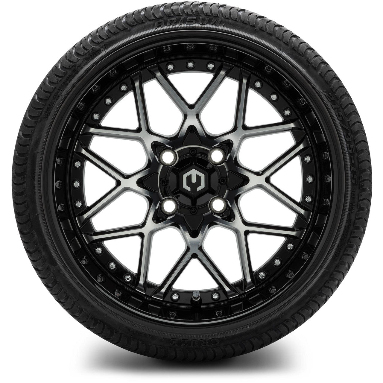 MODZ® 15" Formula Machined Black Wheels & Street Tires Combo