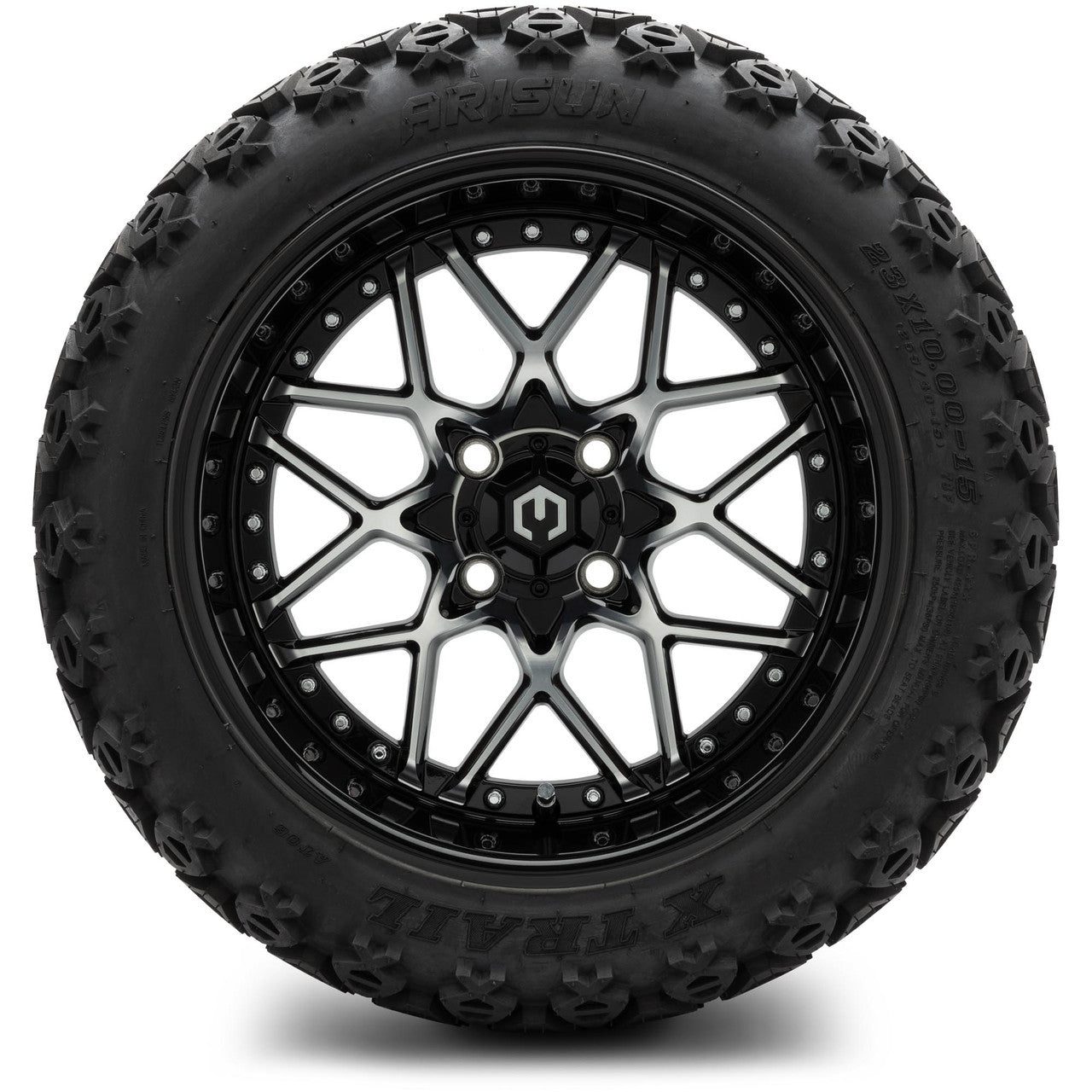 MODZ® 15" Formula Machined Black Wheels & Off-Road Tires Combo