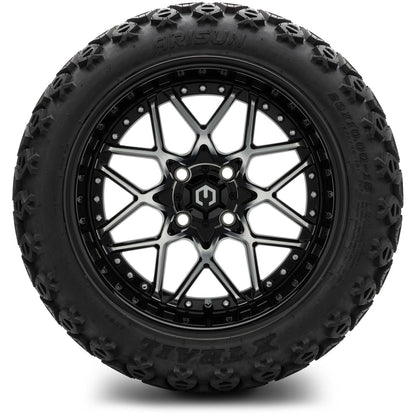 MODZ® 15" Formula Machined Black Wheels & Off-Road Tires Combo
