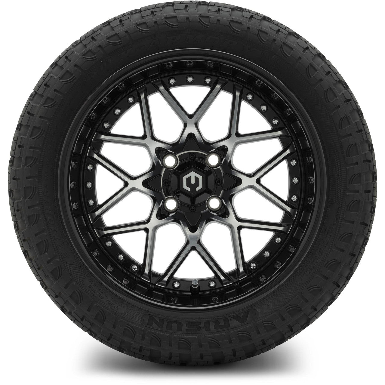 MODZ® 15" Formula Machined Black Wheels & Off-Road Tires Combo