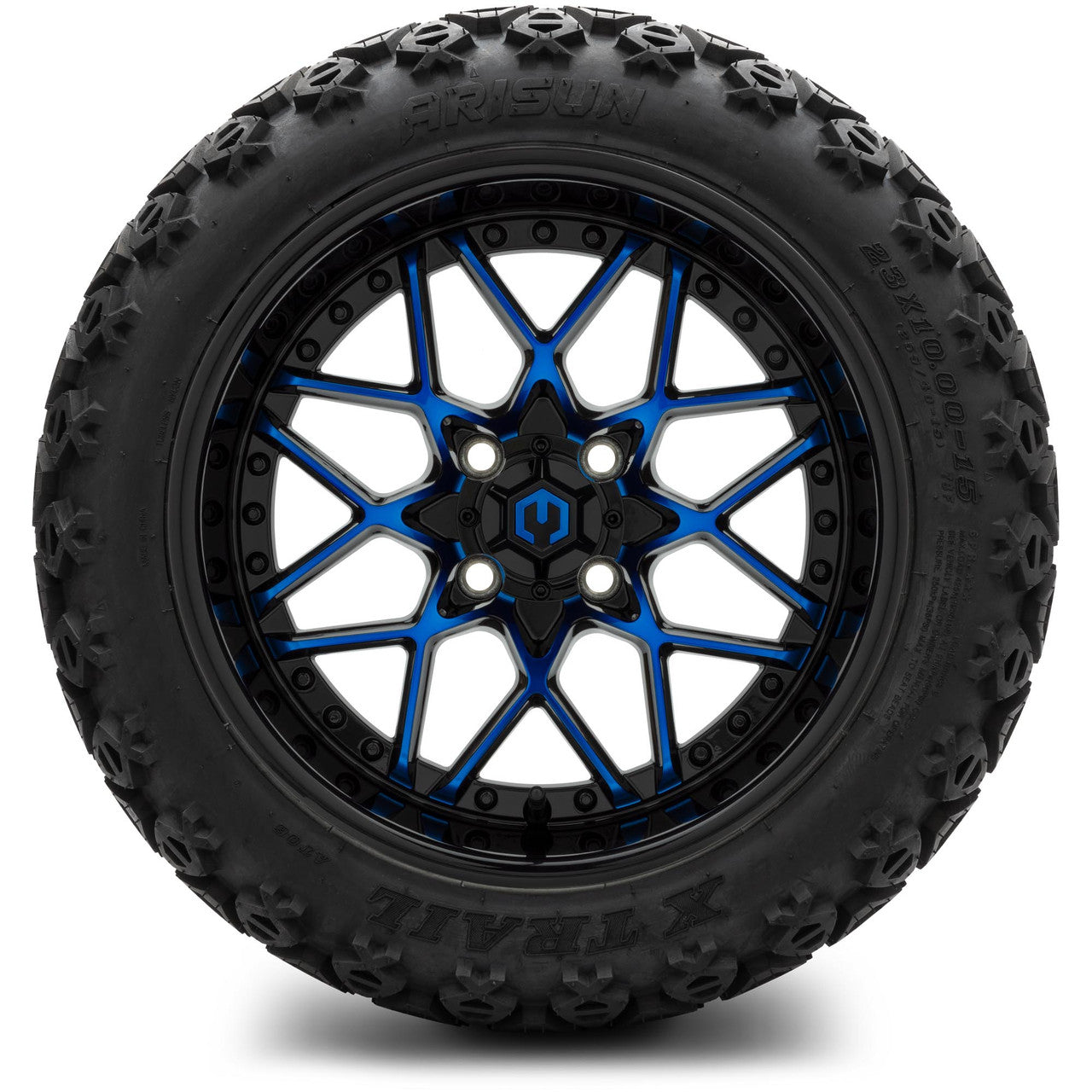 MODZ® 15" Formula Blue and Black Wheels & Off-Road Tires Combo