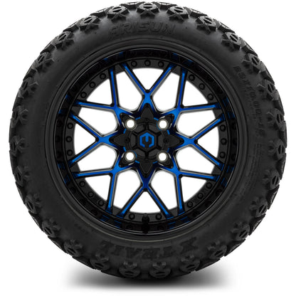 MODZ® 15" Formula Blue and Black Wheels & Off-Road Tires Combo
