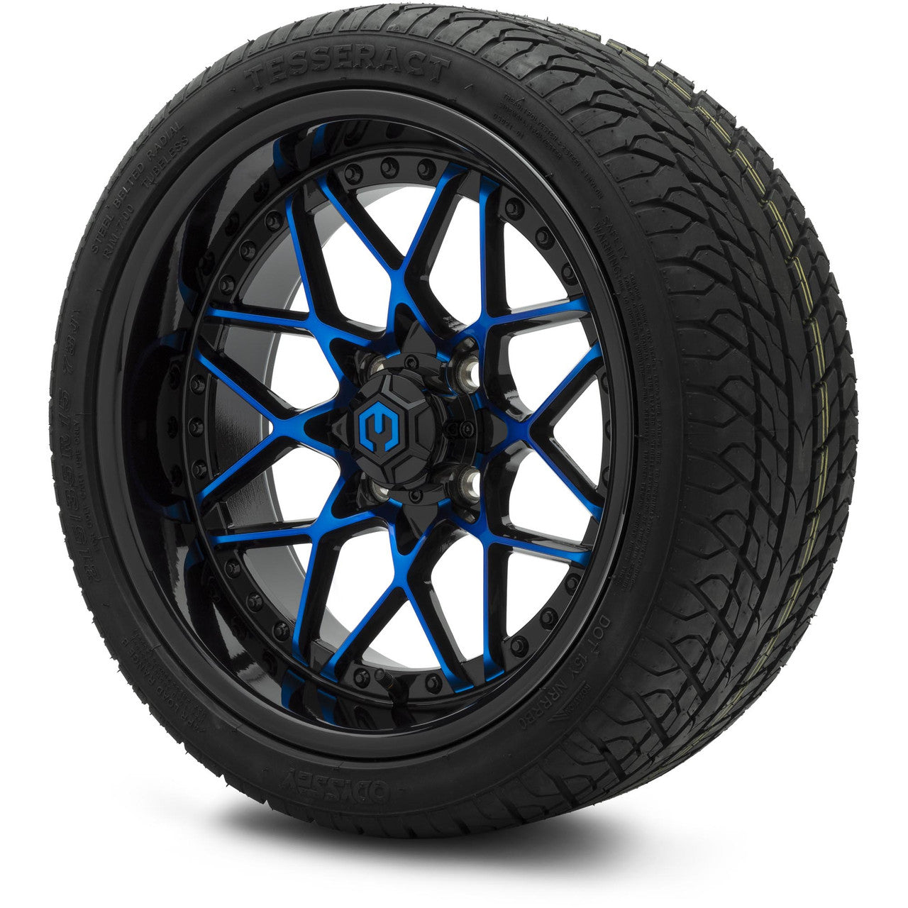 MODZ® 15" Formula Blue and Black Wheels & Street Tires Combo