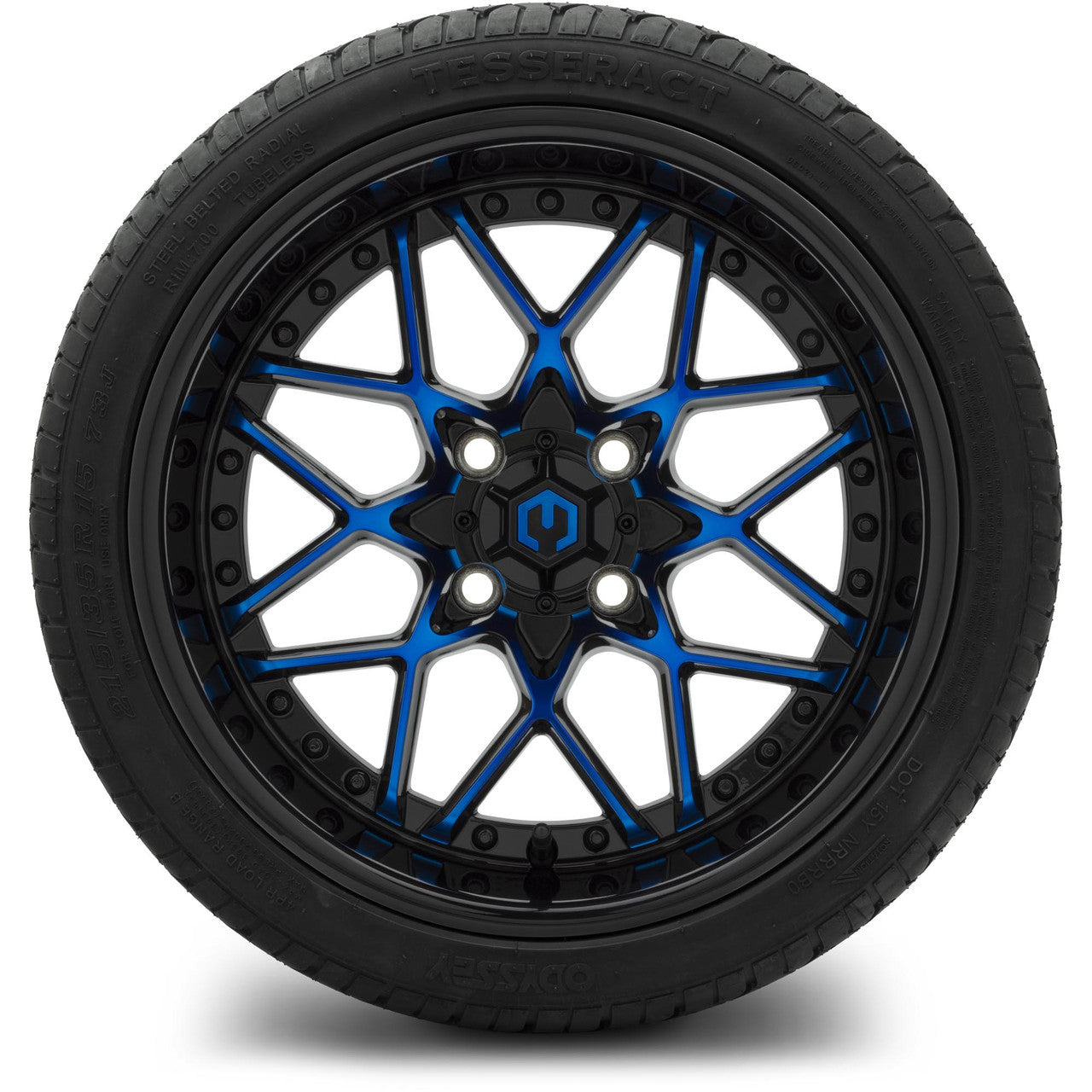 MODZ® 15" Formula Blue and Black Wheels & Street Tires Combo