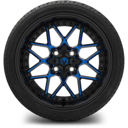 MODZ® 15" Formula Blue and Black Wheels & Street Tires Combo