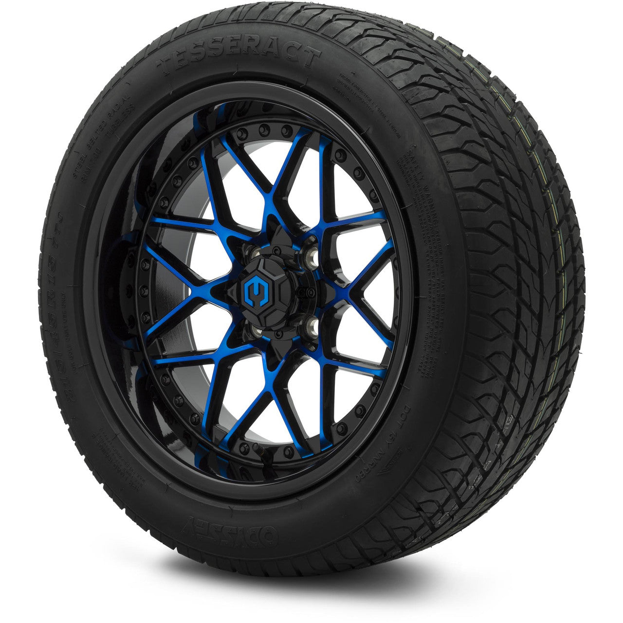 MODZ® 15" Formula Blue and Black Wheels & Street Tires Combo