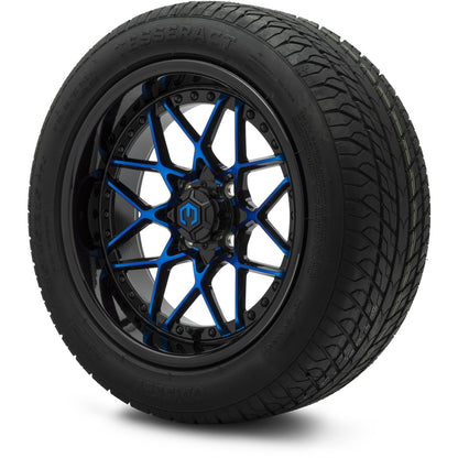 MODZ® 15" Formula Blue and Black Wheels & Street Tires Combo