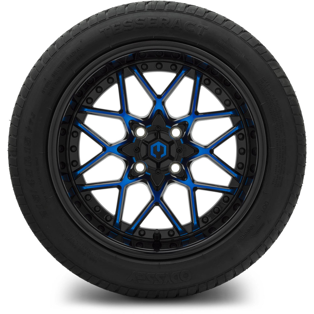 MODZ® 15" Formula Blue and Black Wheels & Street Tires Combo