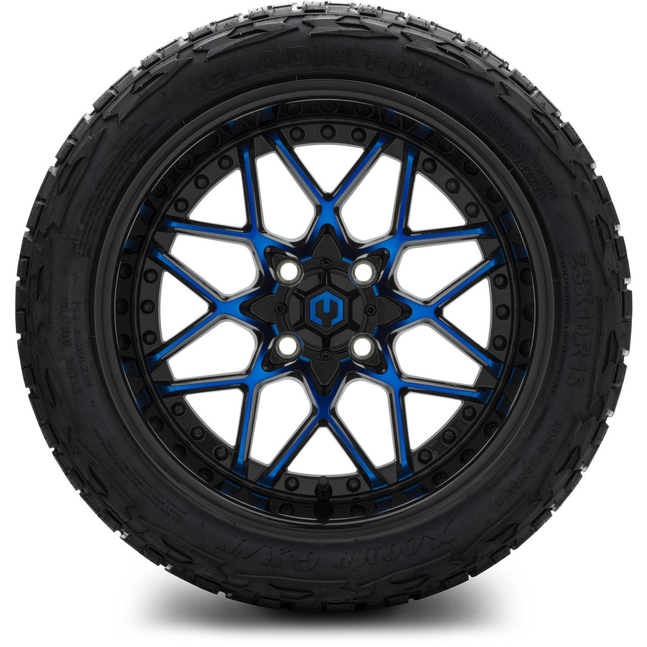 MODZ® 15" Formula Blue and Black Wheels & Off-Road Tires Combo