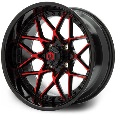 MODZ® Formula Red and  Black 15" Golf Cart Wheel