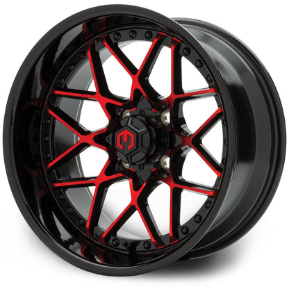 MODZ® Formula Red and  Black 15" Golf Cart Wheel
