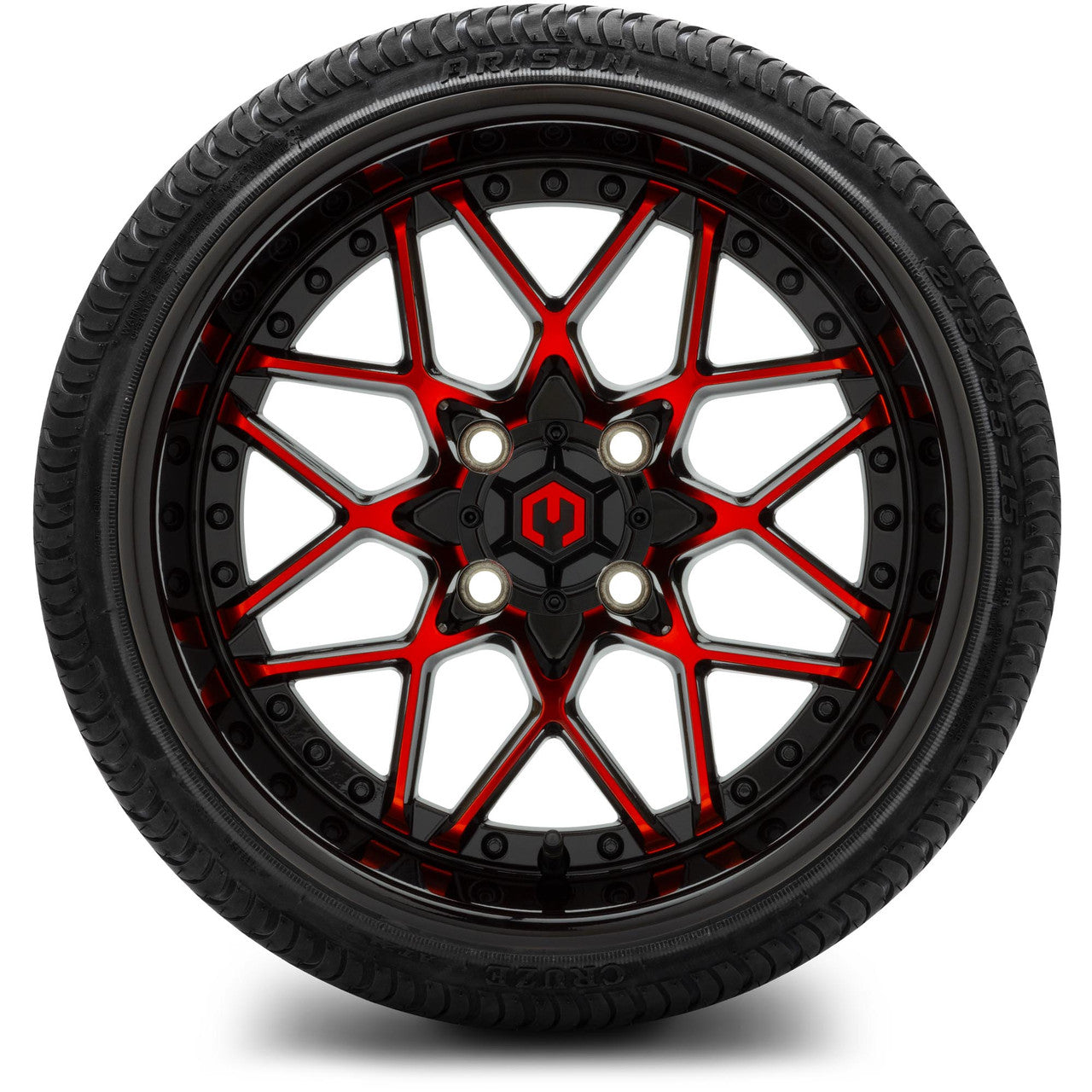 MODZ® 15" Formula Red and Black Wheels & Street Tires Combo