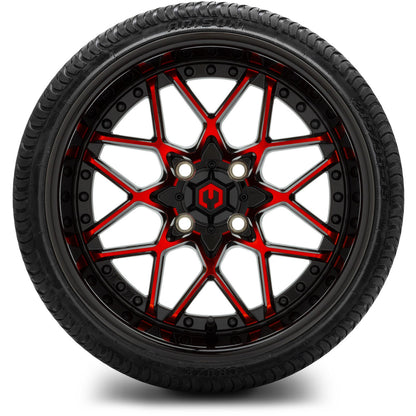 MODZ® 15" Formula Red and Black Wheels & Street Tires Combo