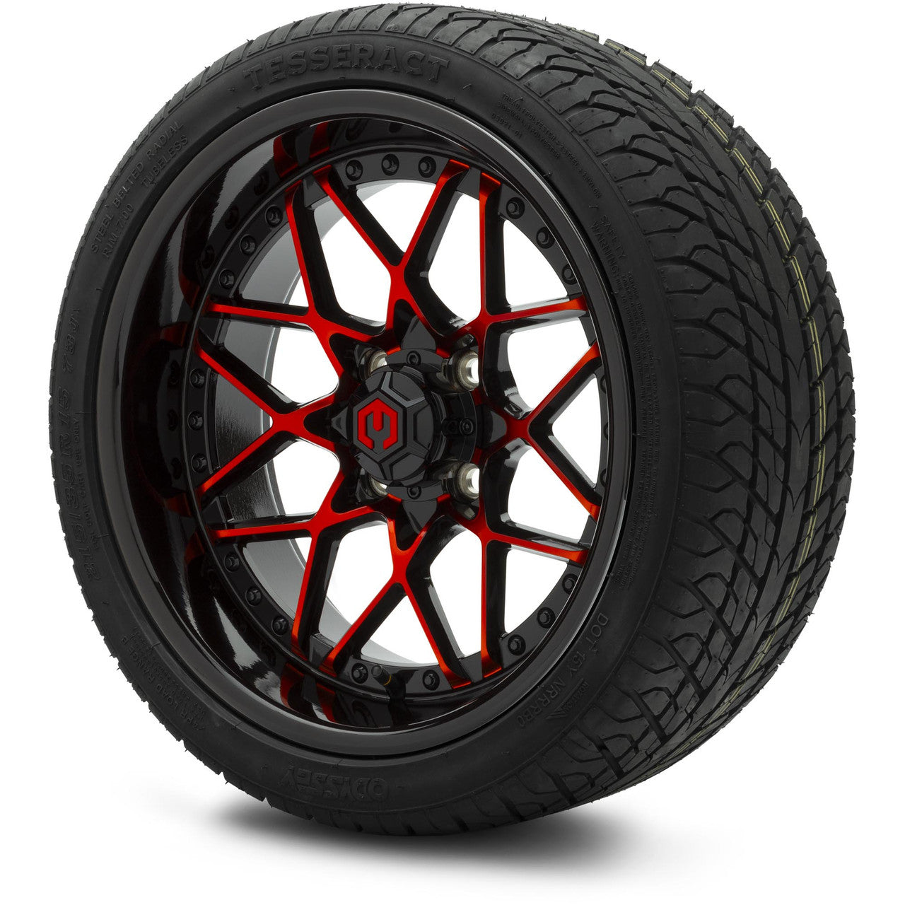 MODZ® 15" Formula Red and Black Wheels & Street Tires Combo