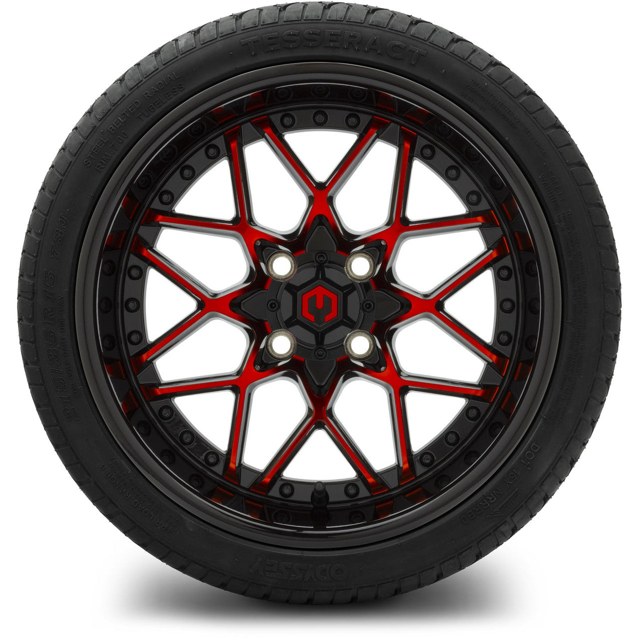 MODZ® 15" Formula Red and Black Wheels & Street Tires Combo