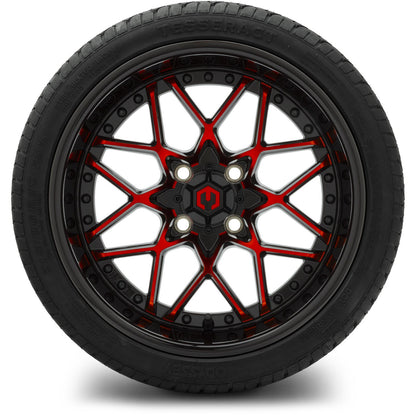 MODZ® 15" Formula Red and Black Wheels & Street Tires Combo