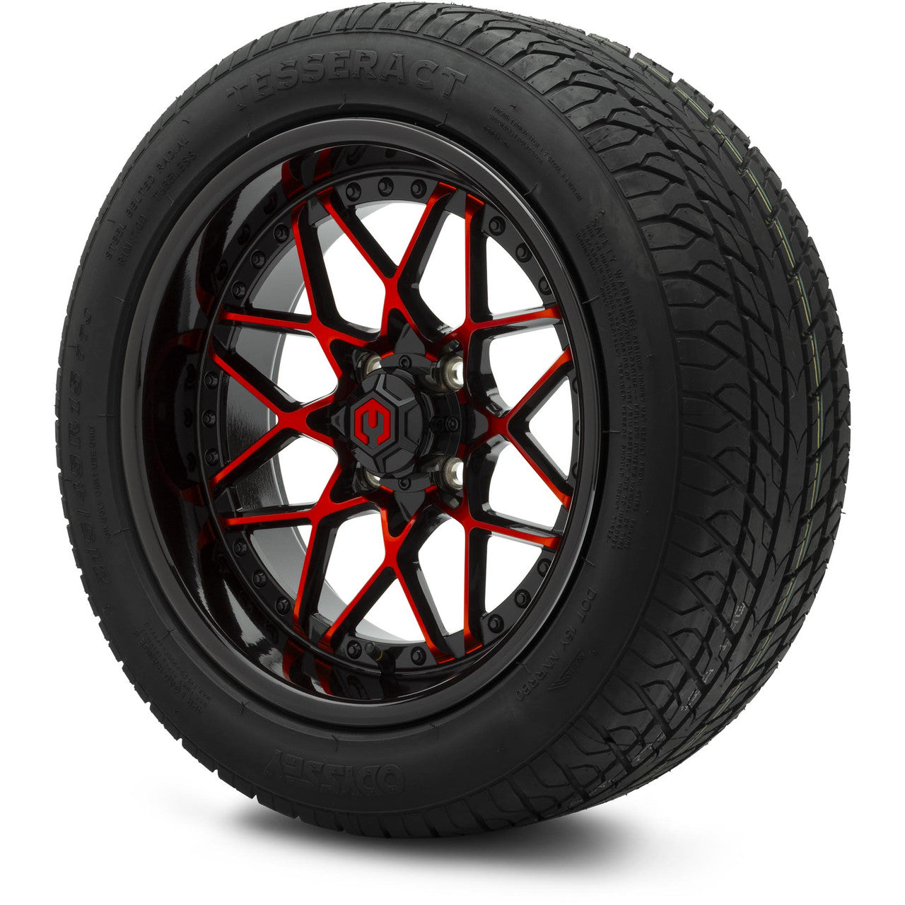 MODZ® 15" Formula Red and Black Wheels & Street Tires Combo