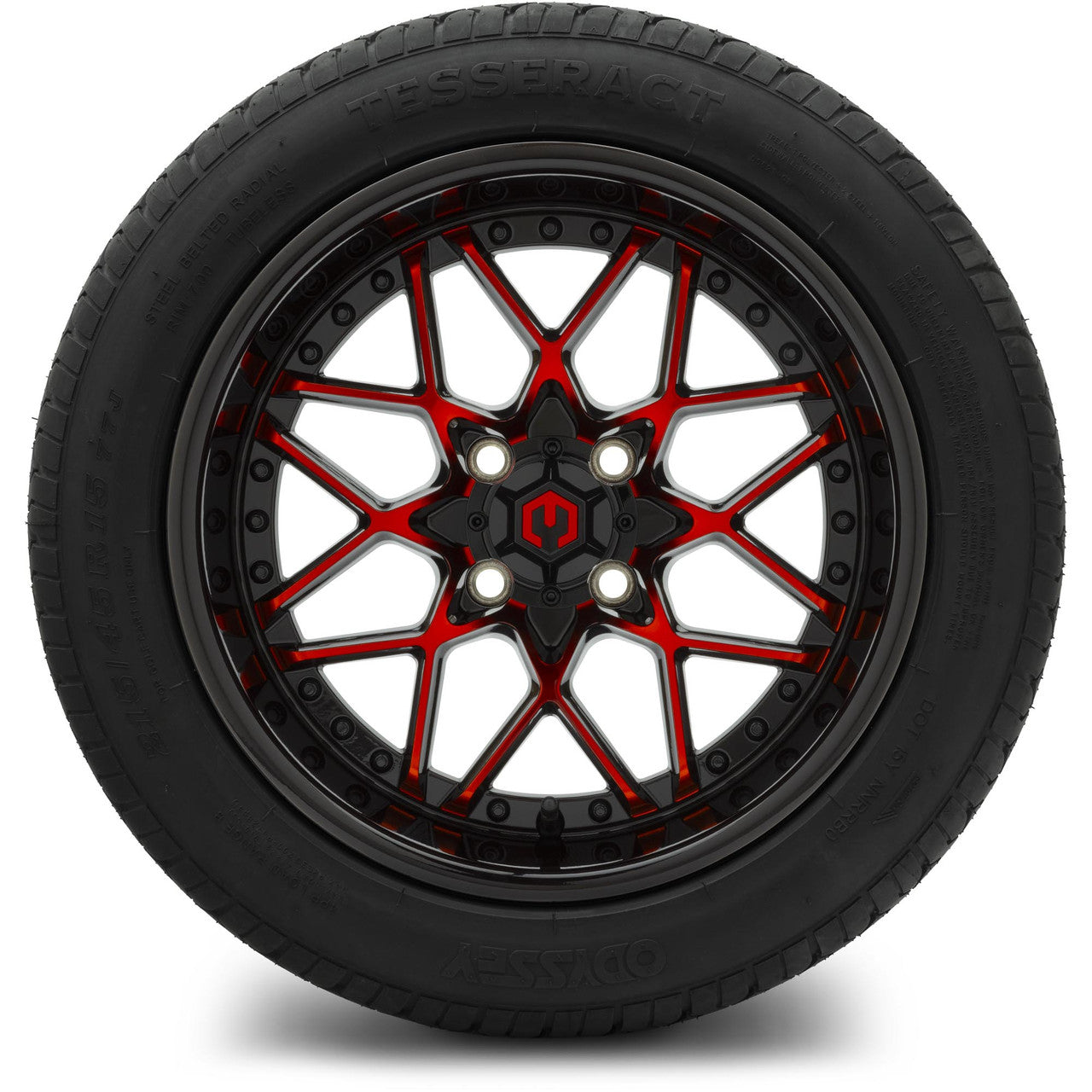 MODZ® 15" Formula Red and Black Wheels & Street Tires Combo