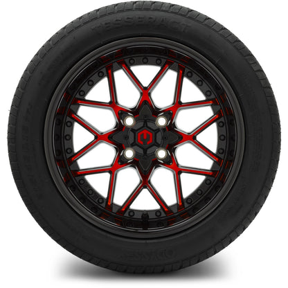 MODZ® 15" Formula Red and Black Wheels & Street Tires Combo