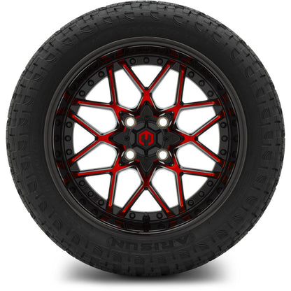 MODZ® 15" Formula Red and Black Wheels & Off-Road Tires Combo