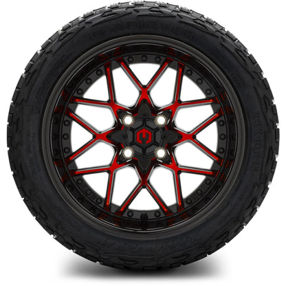 MODZ® 15" Formula Red and Black Wheels & Off-Road Tires Combo