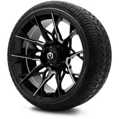 MODZ® 15" Chaos Glossy Black with Ball Mill Wheels & Street Tires Combo
