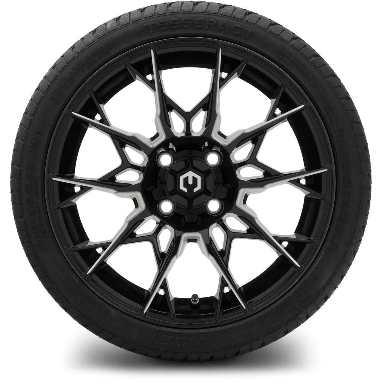 MODZ® 15" Chaos Glossy Black with Ball Mill Wheels & Street Tires Combo