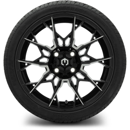 MODZ® 15" Chaos Glossy Black with Ball Mill Wheels & Street Tires Combo