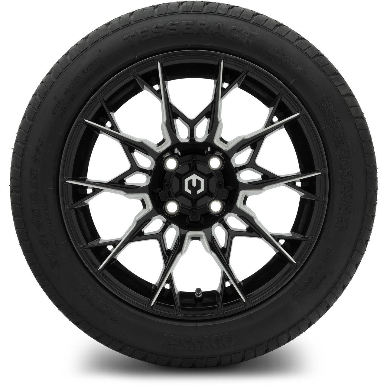 MODZ® 15" Chaos Glossy Black with Ball Mill Wheels & Street Tires Combo