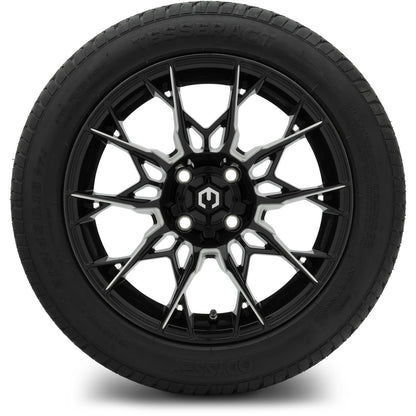 MODZ® 15" Chaos Glossy Black with Ball Mill Wheels & Street Tires Combo