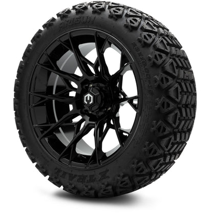MODZ® 15" Chaos Glossy Black Wheels & Off-Road Tires Combo