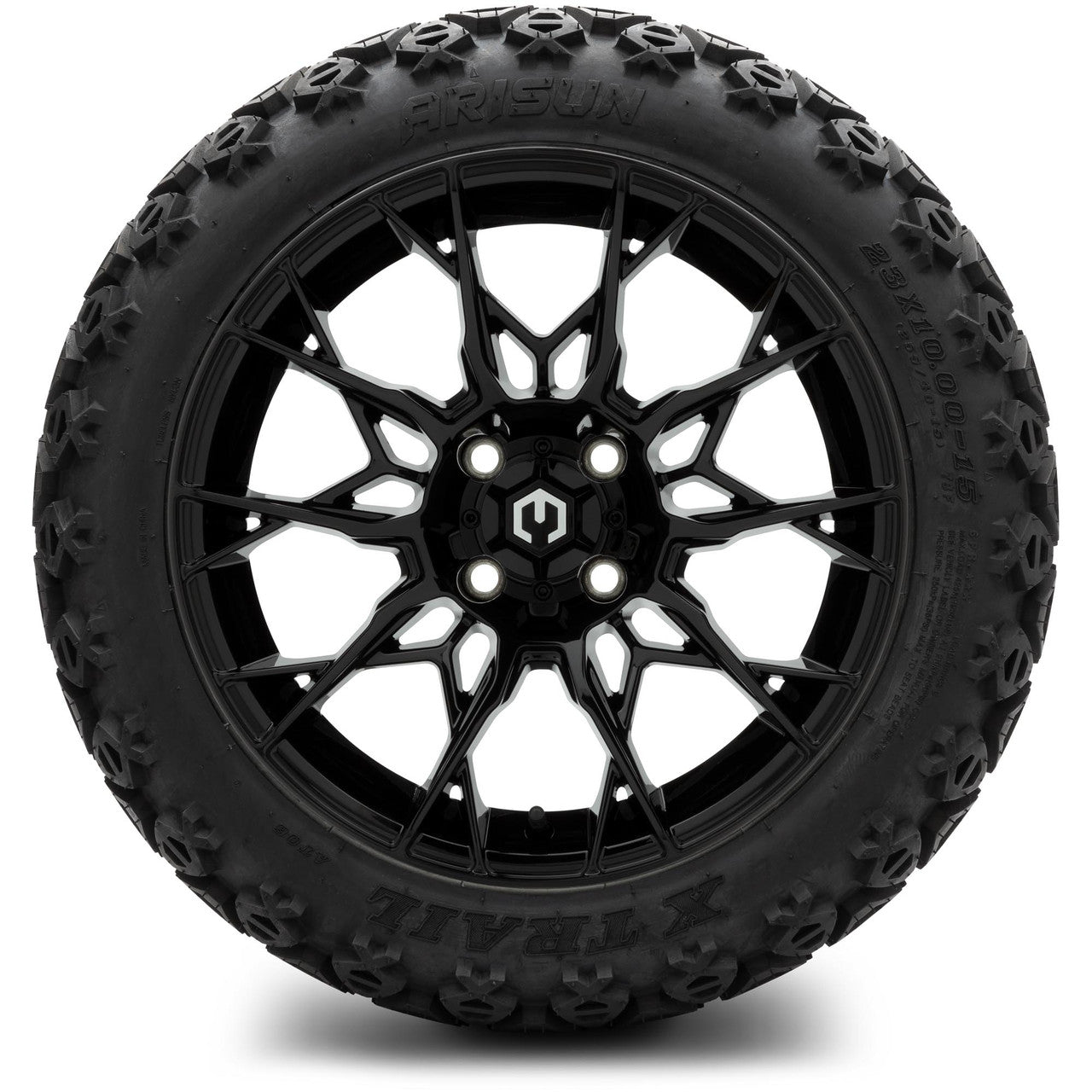 MODZ® 15" Chaos Glossy Black Wheels & Off-Road Tires Combo