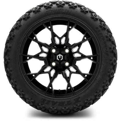 MODZ® 15" Chaos Glossy Black Wheels & Off-Road Tires Combo