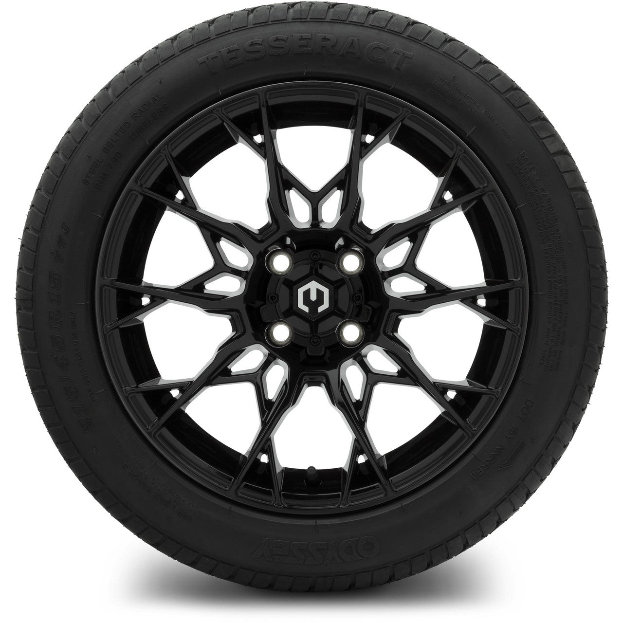 MODZ® 15" Chaos Glossy Black Wheels & Street Tires Combo