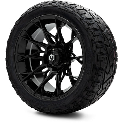 MODZ® 15" Chaos Glossy Black Wheels & Off-Road Tires Combo