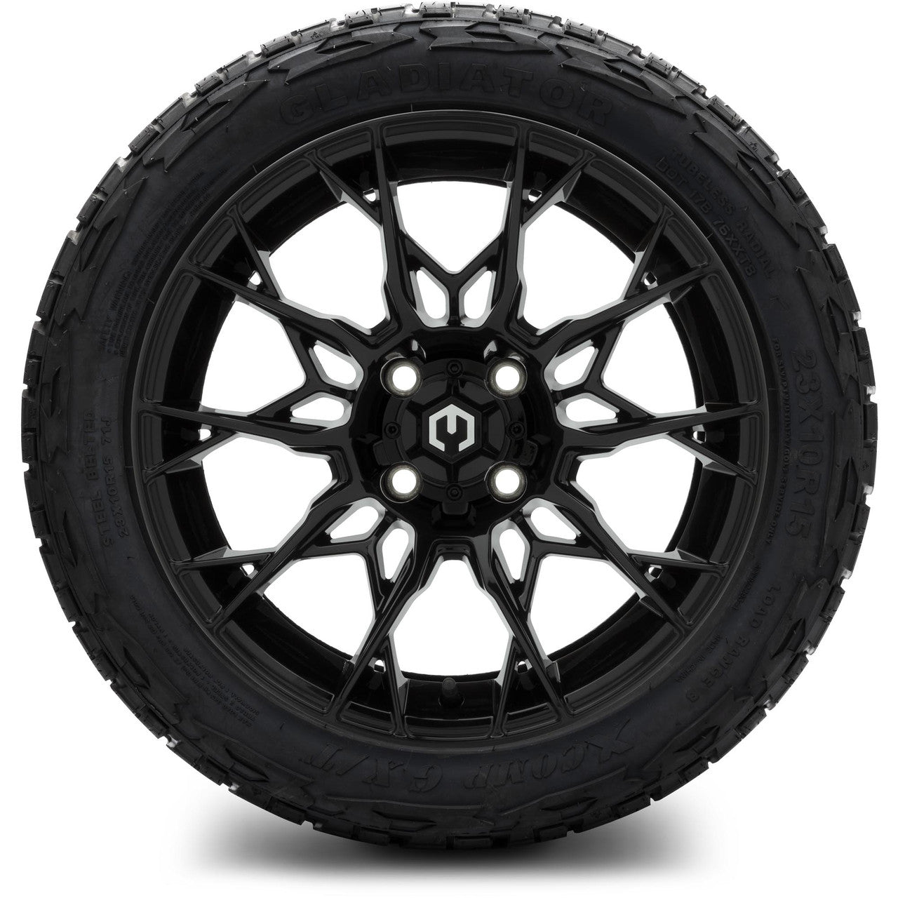 MODZ® 15" Chaos Glossy Black Wheels & Off-Road Tires Combo