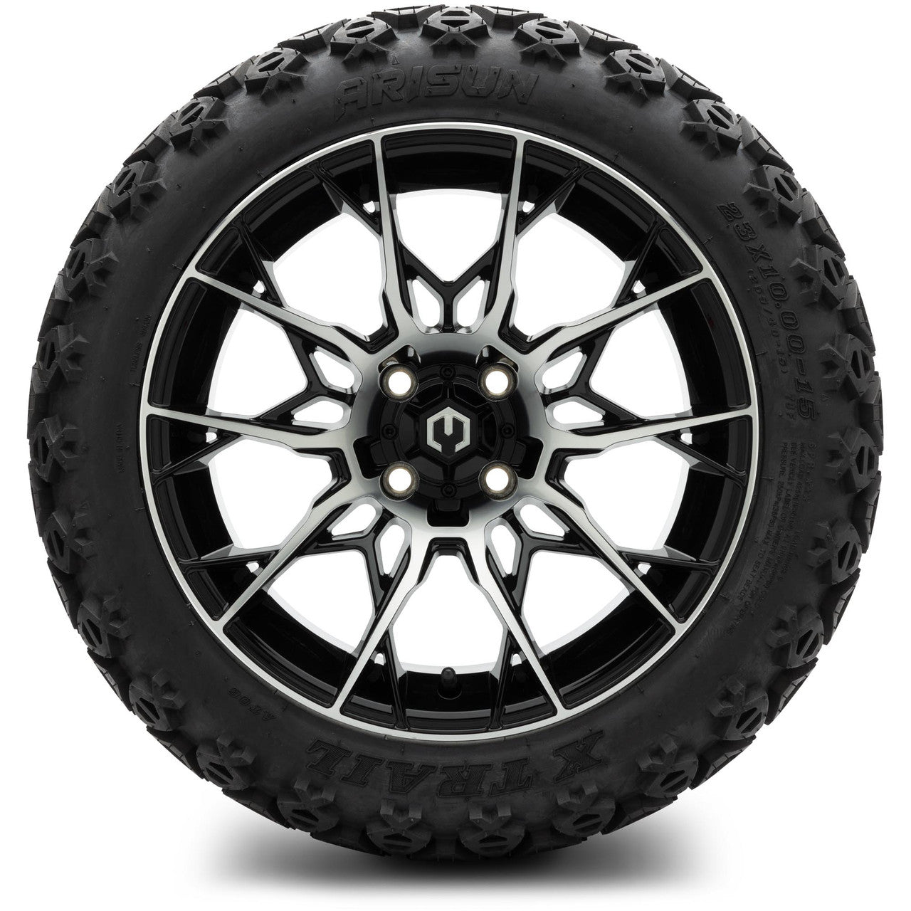 MODZ® 15" Chaos Machined Black Wheels & Off-Road Tires Combo