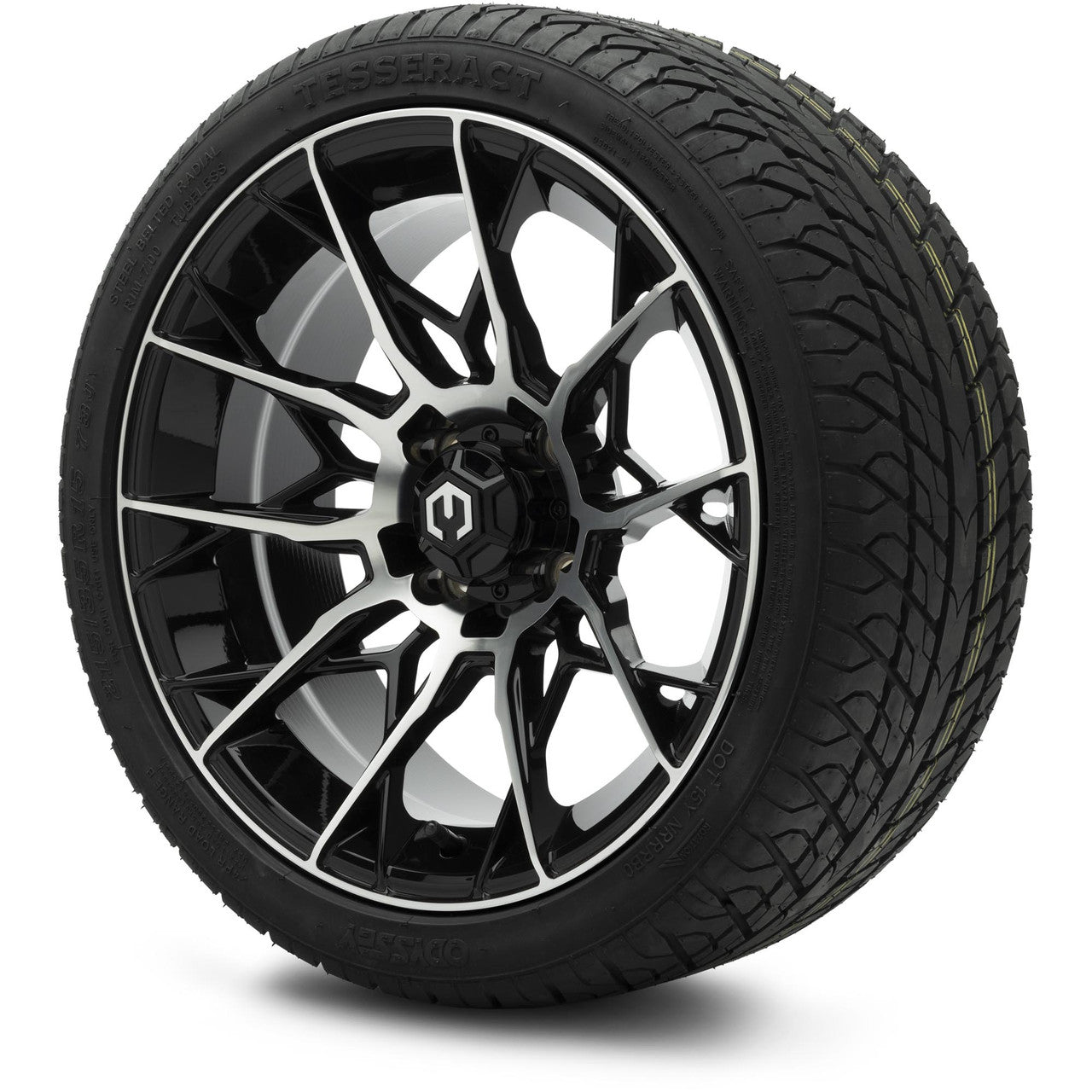 MODZ® 15" Chaos Machined Black Wheels & Street Tires Combo