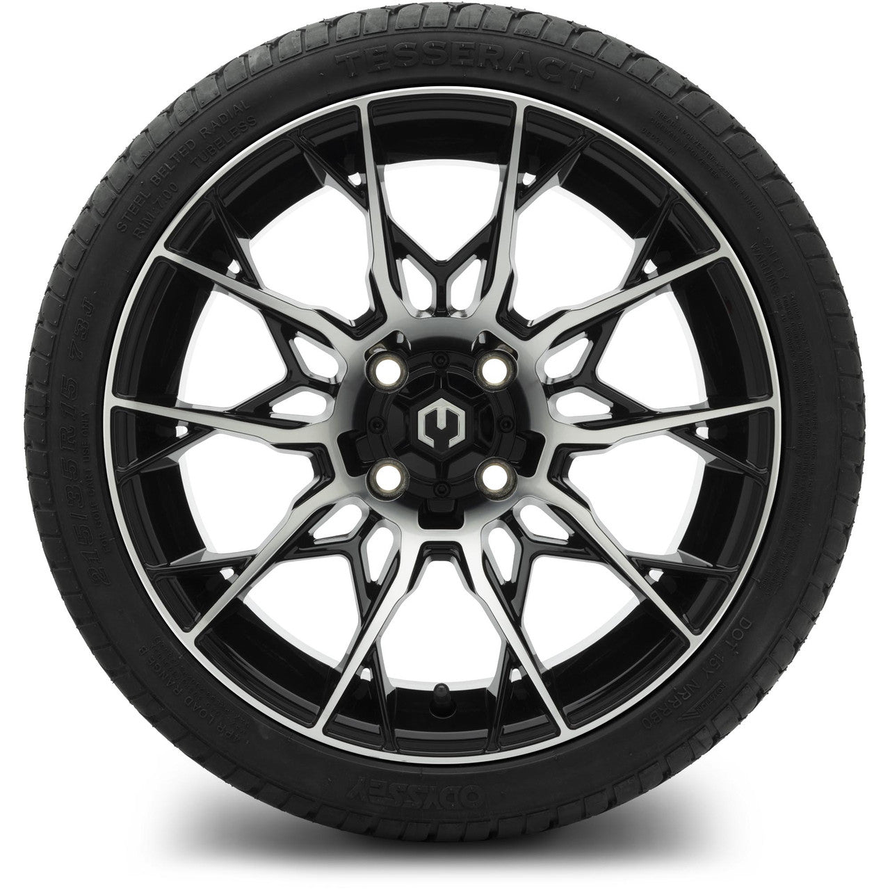 MODZ® 15" Chaos Machined Black Wheels & Street Tires Combo