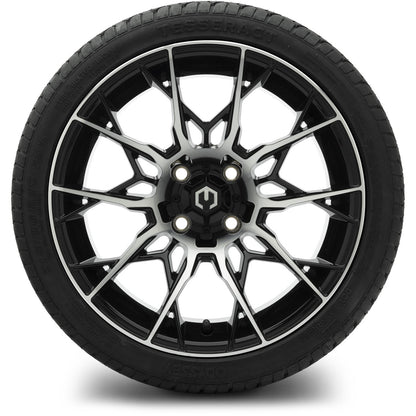 MODZ® 15" Chaos Machined Black Wheels & Street Tires Combo