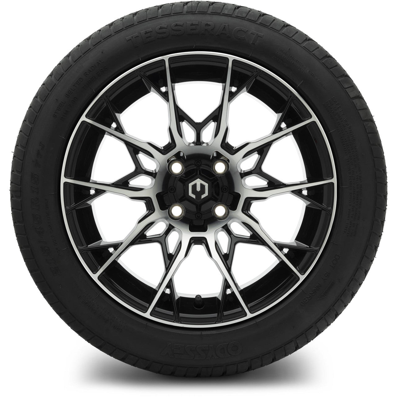 MODZ® 15" Chaos Machined Black Wheels & Street Tires Combo