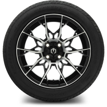 MODZ® 15" Chaos Machined Black Wheels & Street Tires Combo