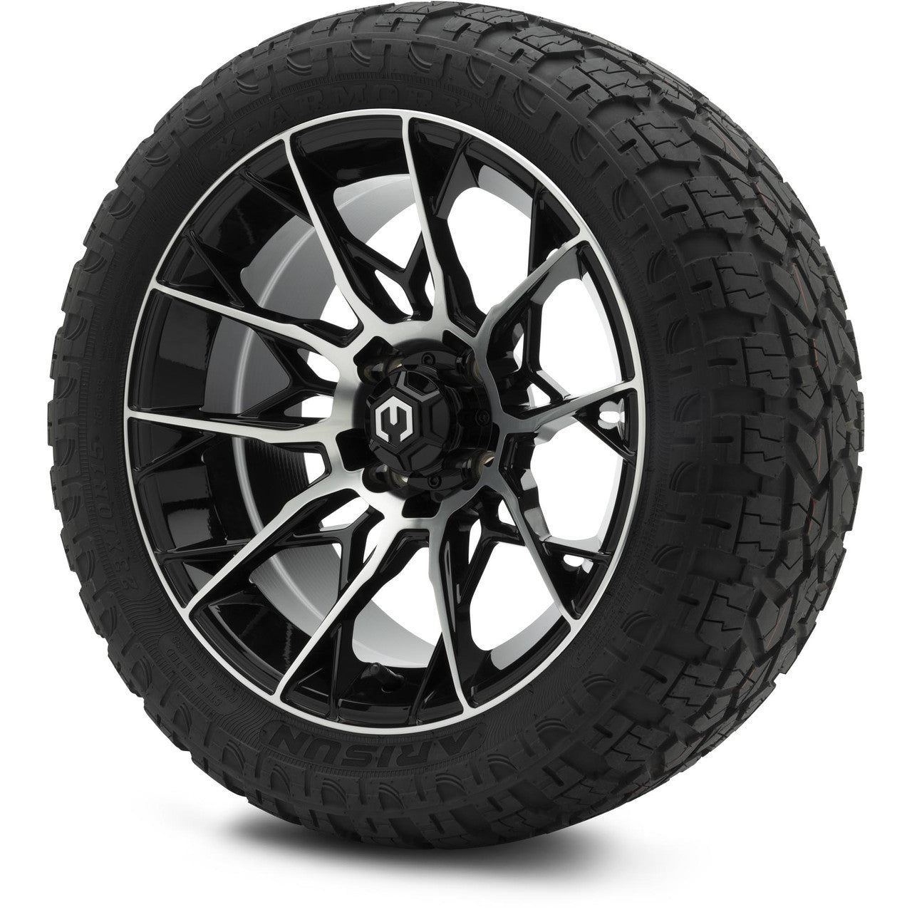 MODZ® 15" Chaos Machined Black Wheels & Off-Road Tires Combo