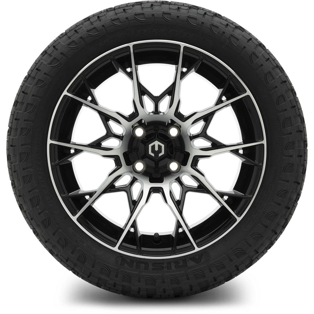 MODZ® 15" Chaos Machined Black Wheels & Off-Road Tires Combo