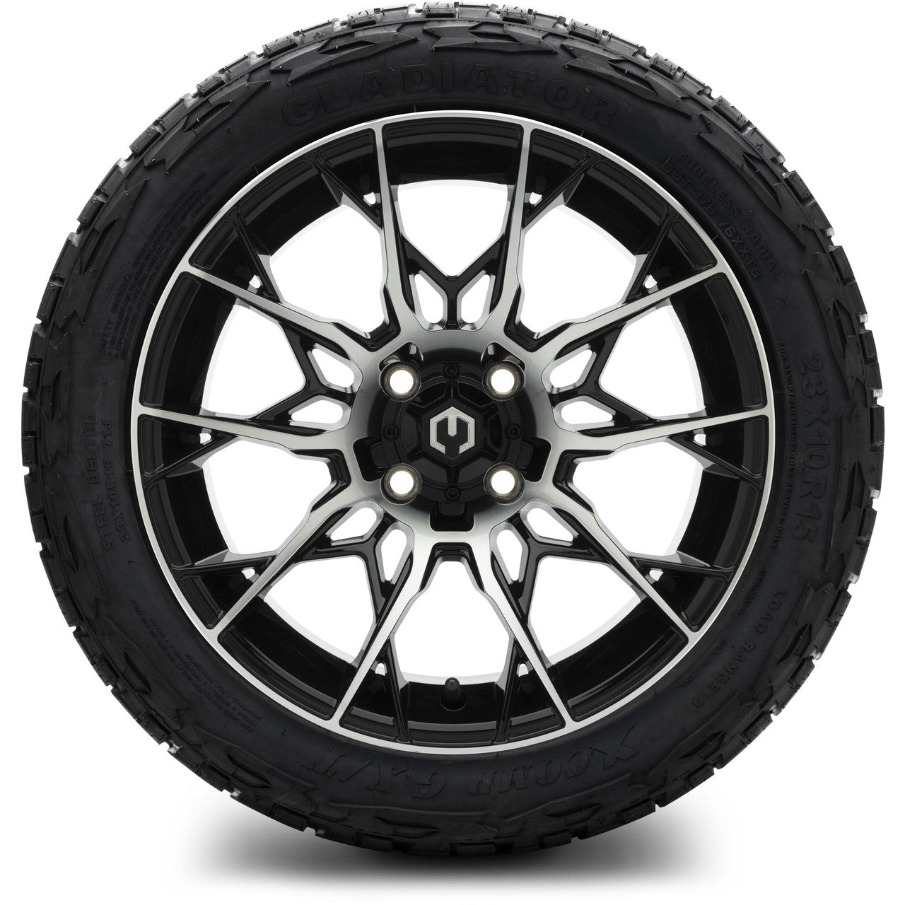 MODZ® 15" Chaos Machined Black Wheels & Off-Road Tires Combo