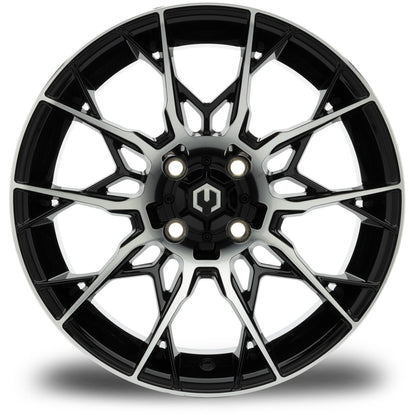 MODZ® Chaos Machined Black 15" Golf Cart Wheel